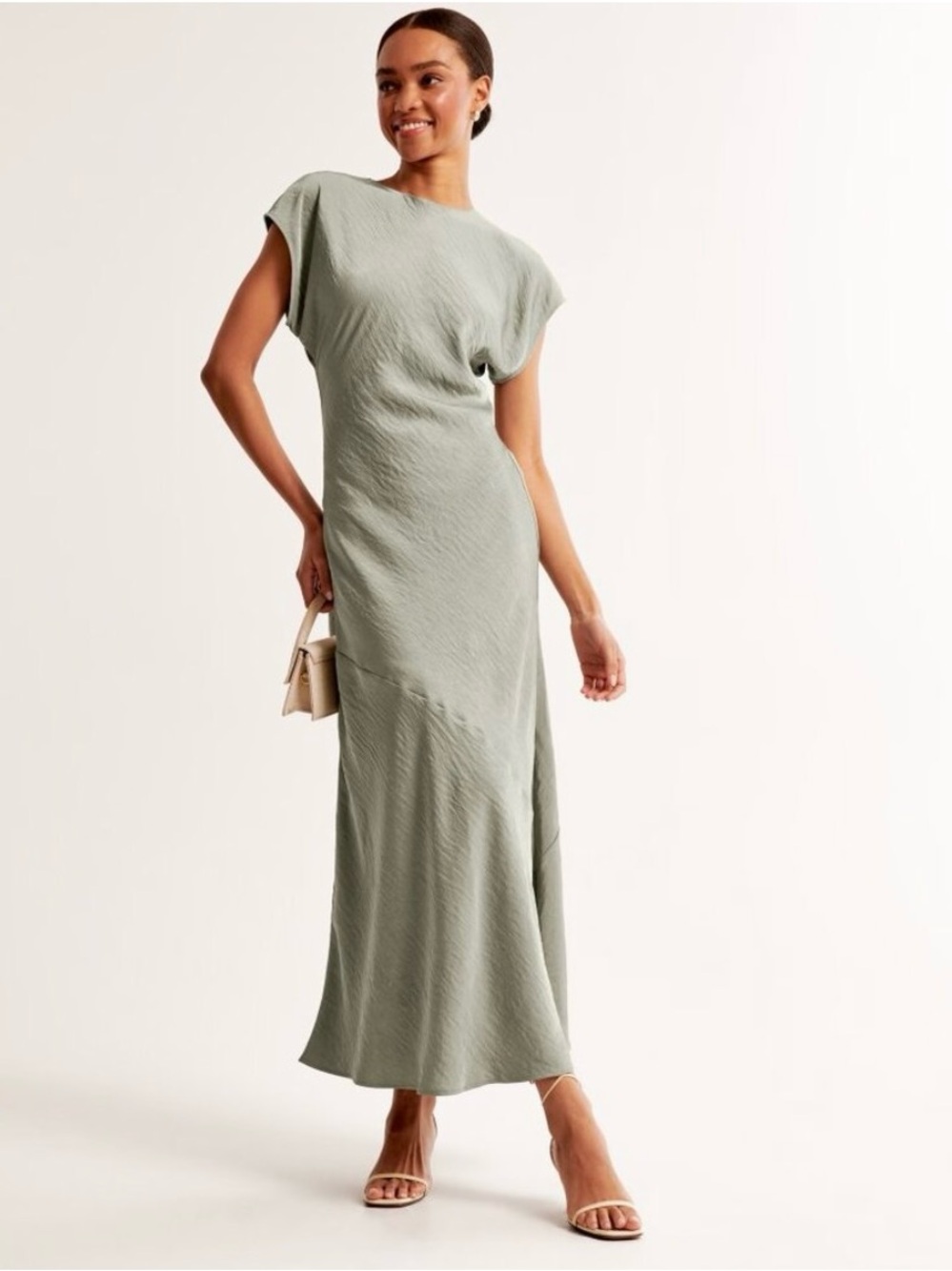 Abercrombie & Fitch Satin Crinkle Maxi Dress SzMT